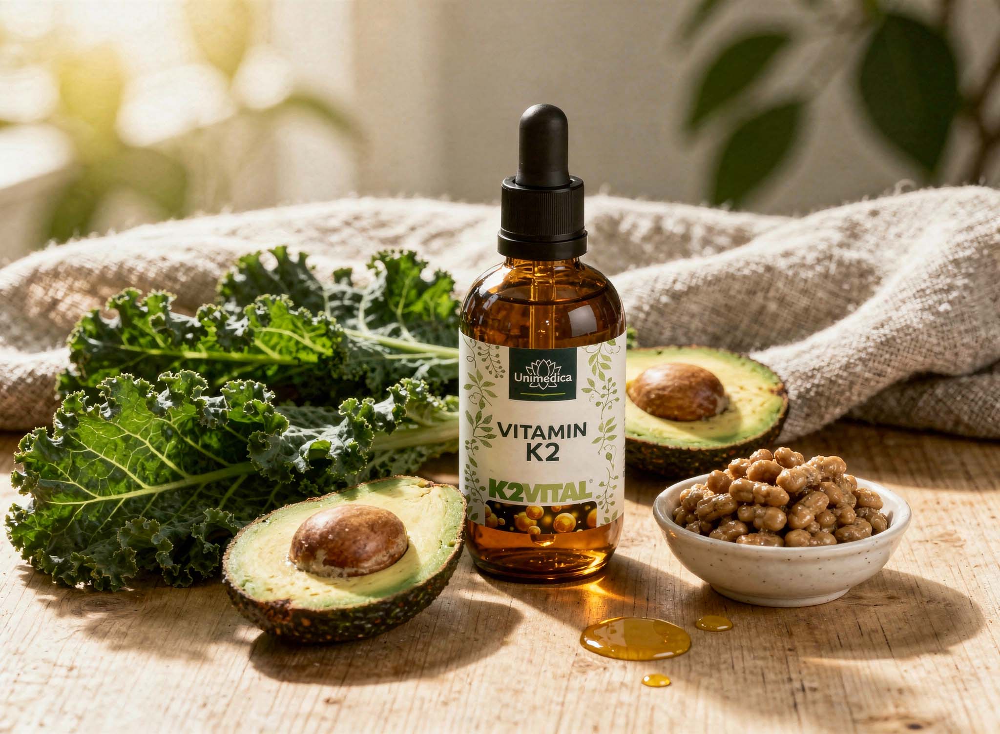 Vitamin K2 Tropfen - K2Vital - 200 µg pro Tagesdosis (10 Tropfen) -  MK7 All-trans - aus Norwegen - hochdosiert - 50 ml - von Unimedica